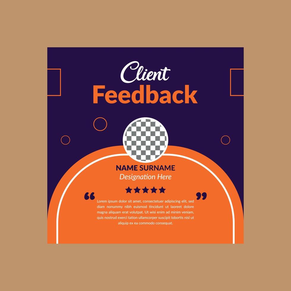 Modern Client Testimonial Layout. Elegant Template Display for Promotional Campaign. vector