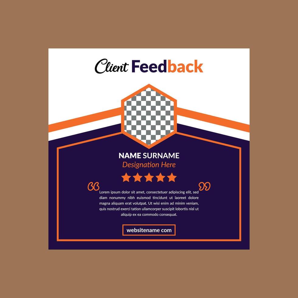 Modern Client Testimonial Layout. Artistic Template Display for Promotional Campaign. vector