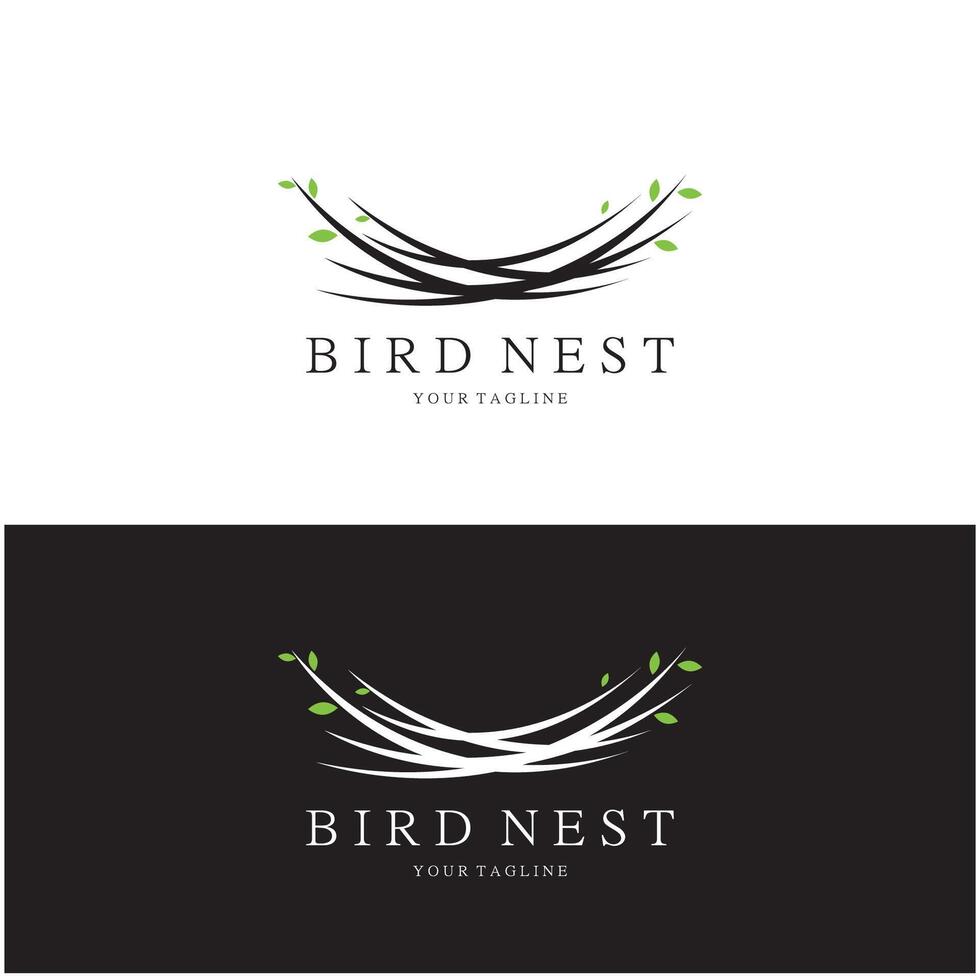 bird nest logo icon illustration design template, bird farm, bird business, bird house, bird conservation with modern minimalist concept vector
