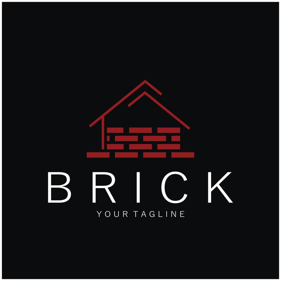 creative brick logo designs for buildings, architectural buildings, civil engineering, building shops vector