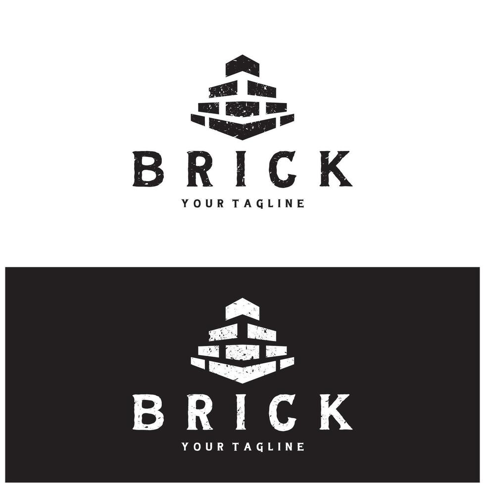 creative brick logo designs for buildings architectural buildings, civil engineering, building materials shops vector