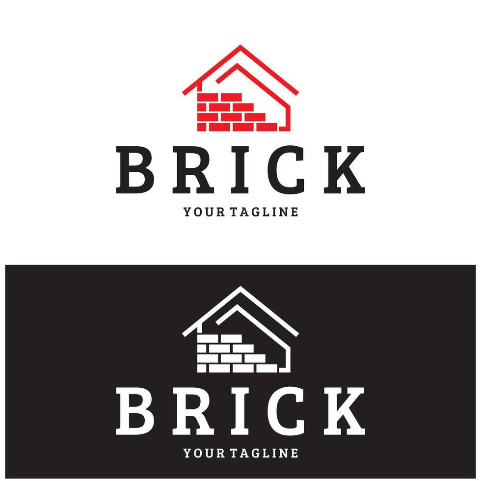 creative brick logo designs for buildings, architectural buildings , civil engineering, building materials shops vector