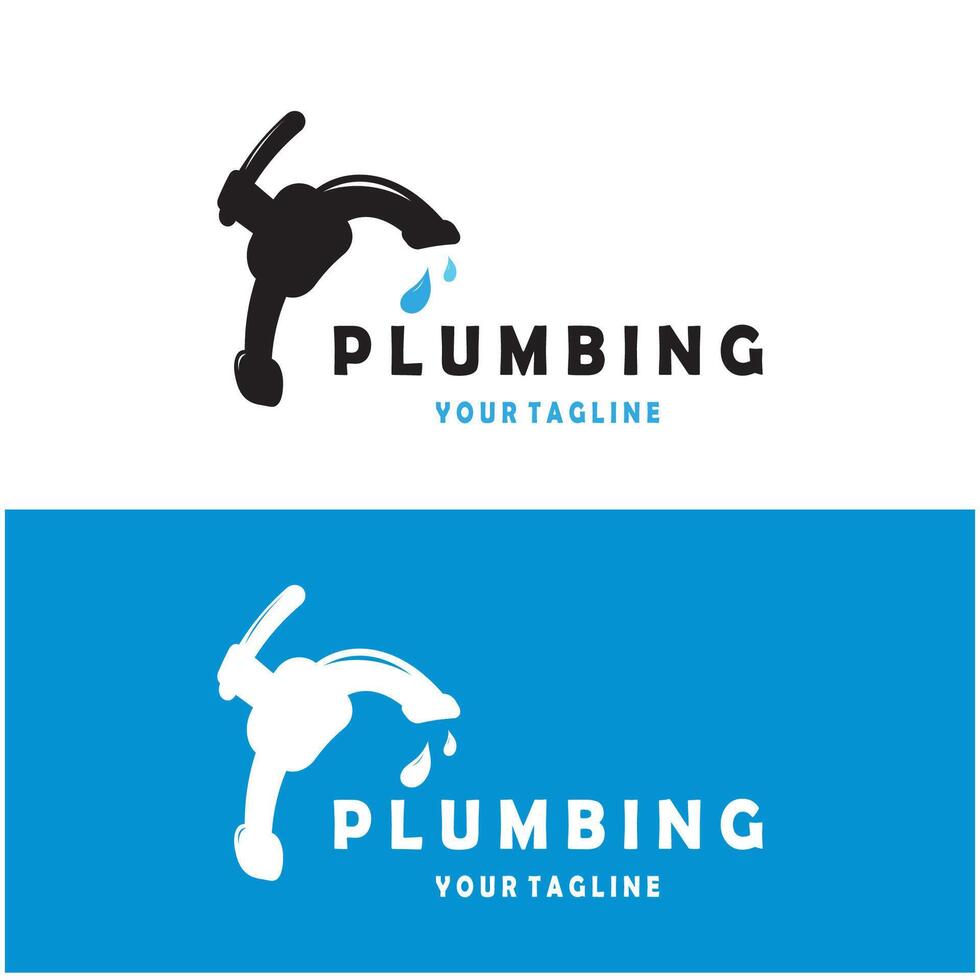 plumbing logo for water tap pipes for buildings building stores, repair services, contractors, businesses, companies vector
