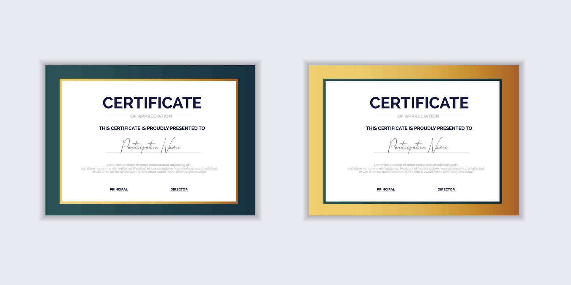 Certificate template and element modern for business. certificate of corporate success template illustration vector