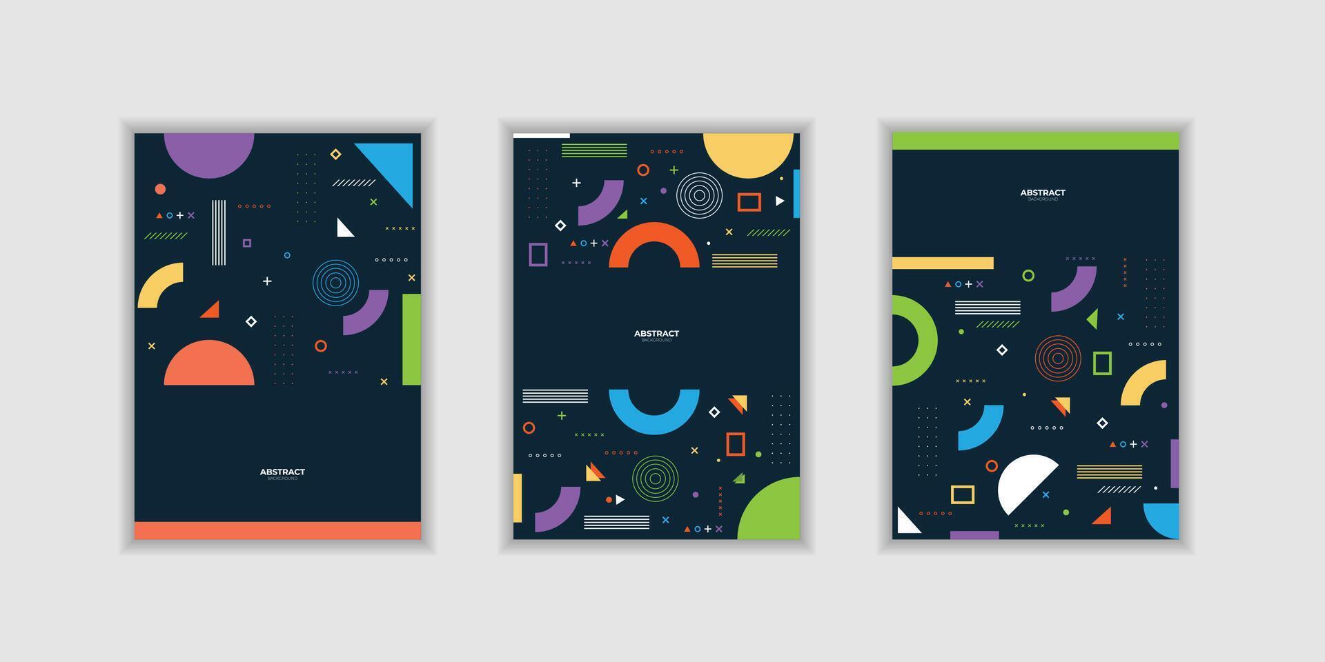 Set Placard with trendy geometric design. Modern template for Covers Voucher Posters Flyers and Banners vector