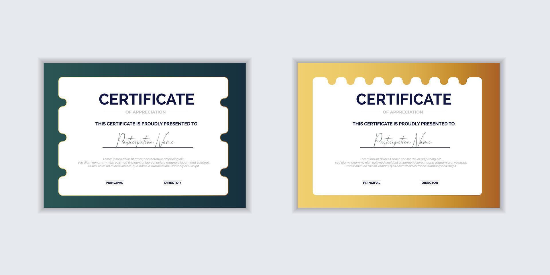 Certificate template and element modern for business. certificate of corporate success template vector