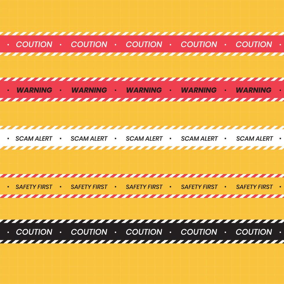 Warning tape, danger tape, caution tape, under construction illustration vector