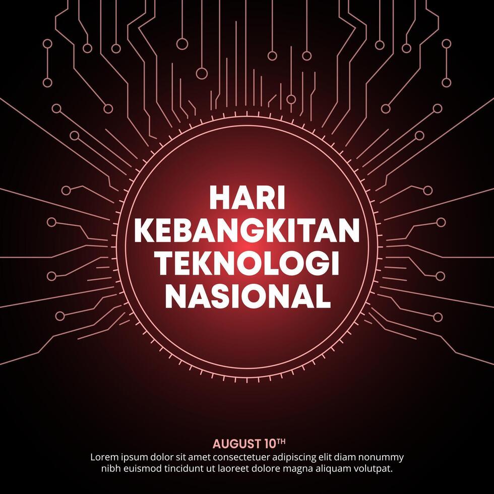Hari Kebangkitan Teknologi Nasional Or Indonesia Awakening Technology Day vector