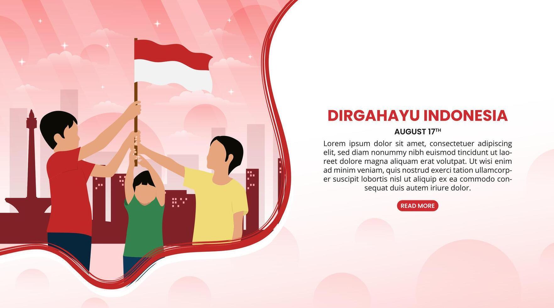 Children celebrating Indonesian Independence Day vector