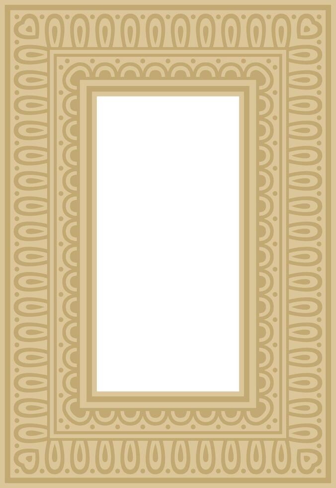 Classic Greek golden square ornament. pattern, Hellenic rectangle. European border vector