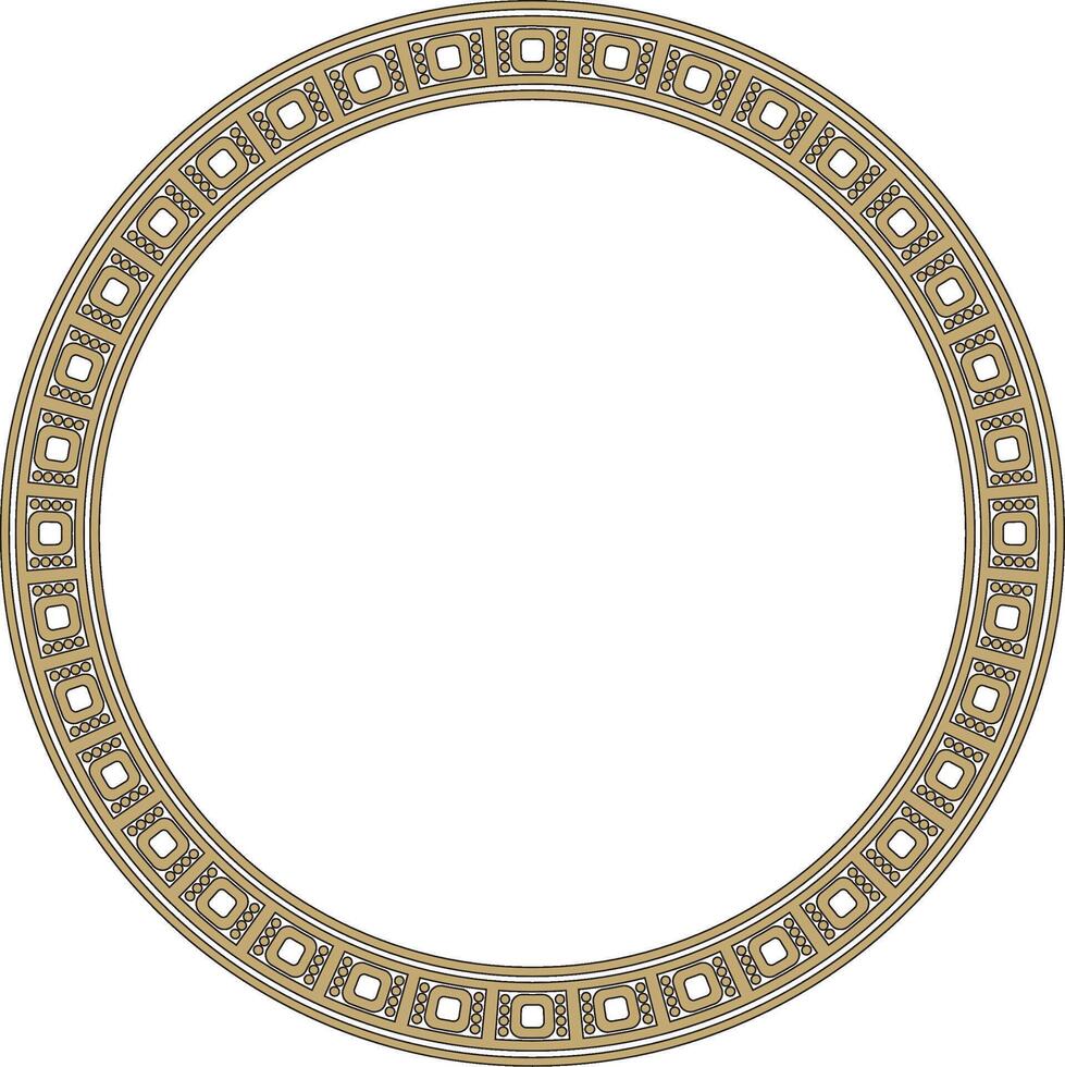 gold with black round Egyptian ornament. Circle, frame, ring of ancient Egypt. Pattern of lotus flower and sun vector