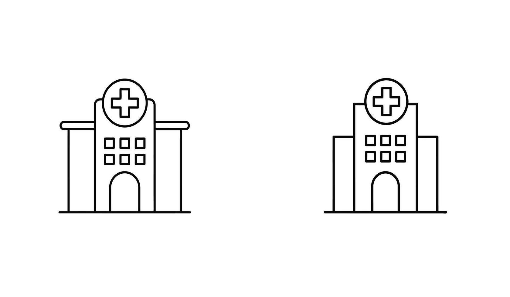 Two buildings with a clock on top of them vector