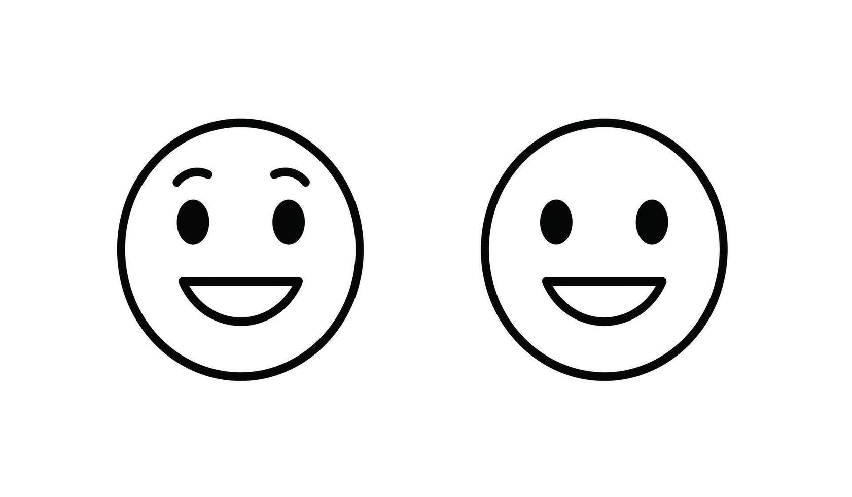 Two smiling faces with different expressions on a white background vector