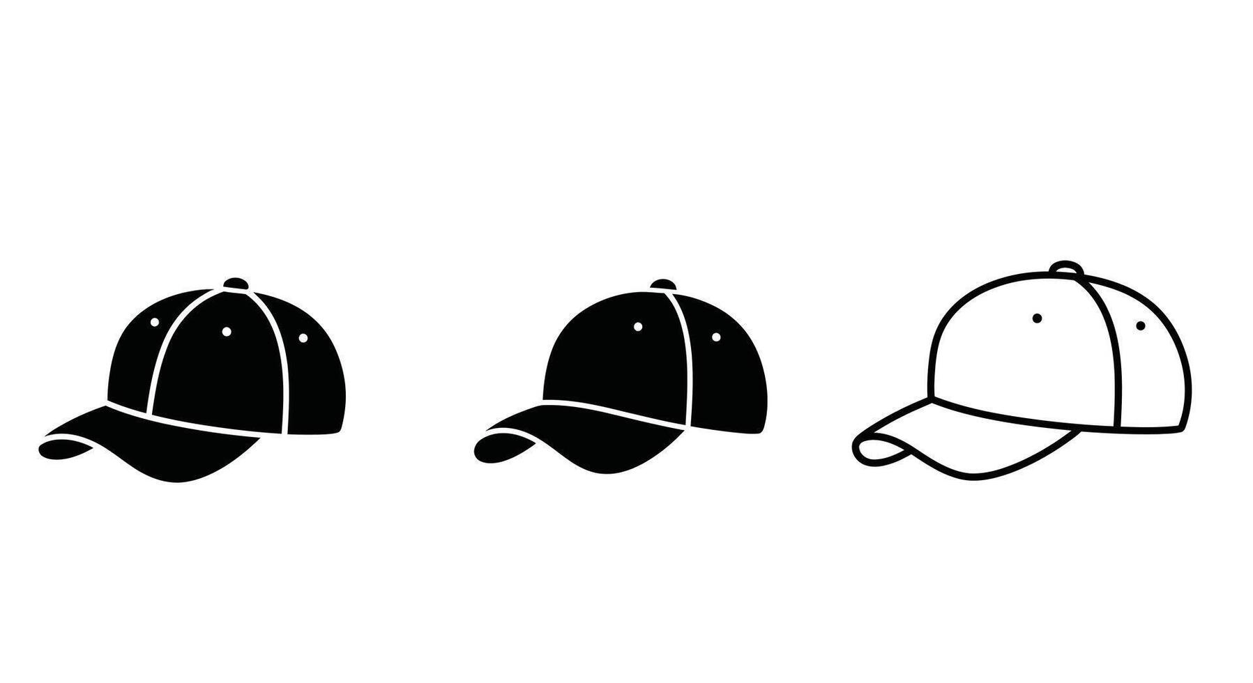 set of black Baseball hat logo icon design illustration vector