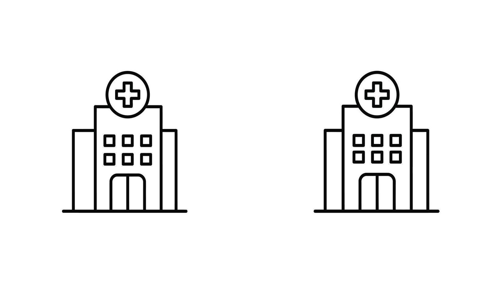 Two buildings with a cross on top of them vector