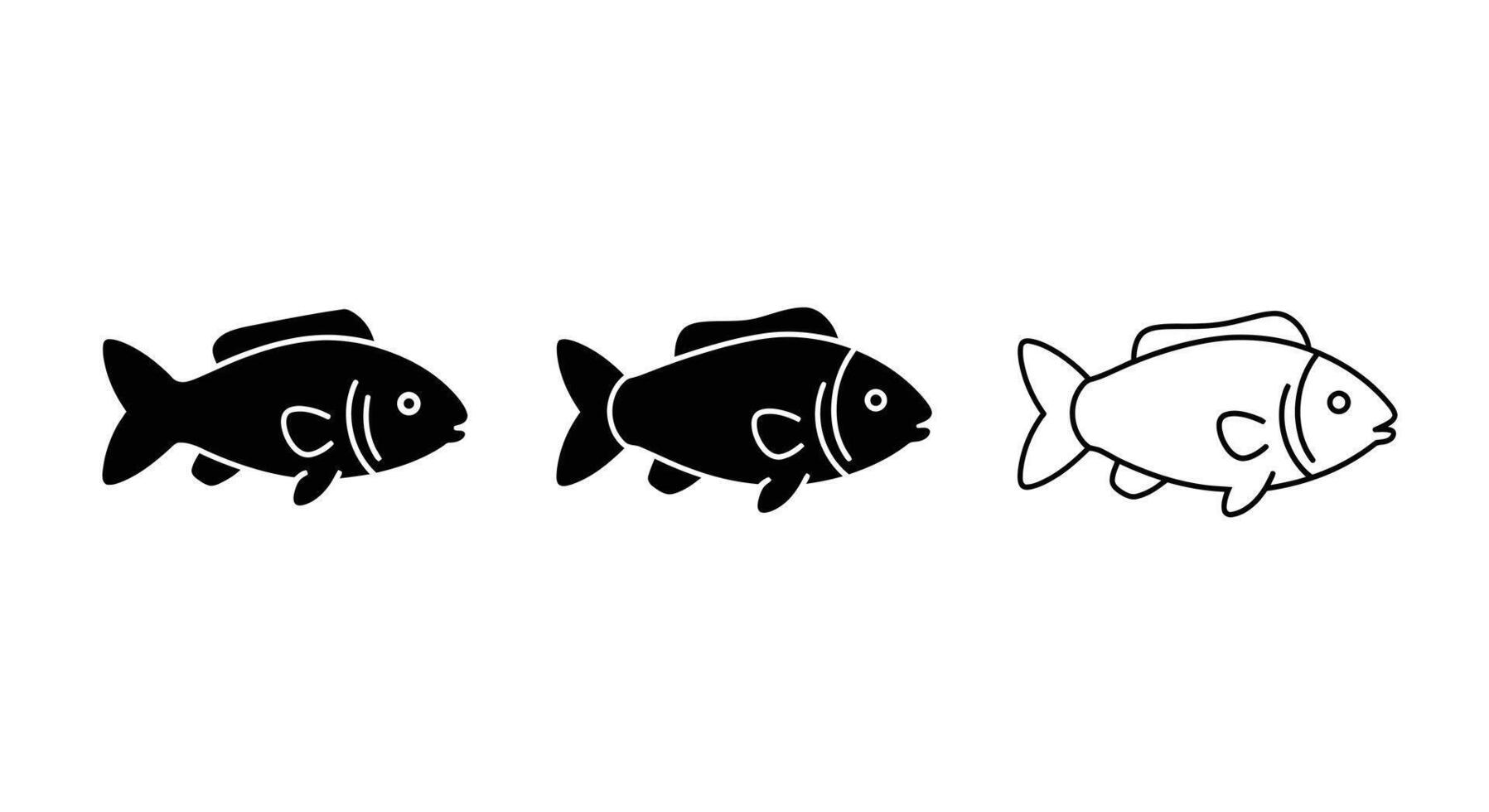 Fish icons. fish. Fish illustration. Fishing symbols. vector