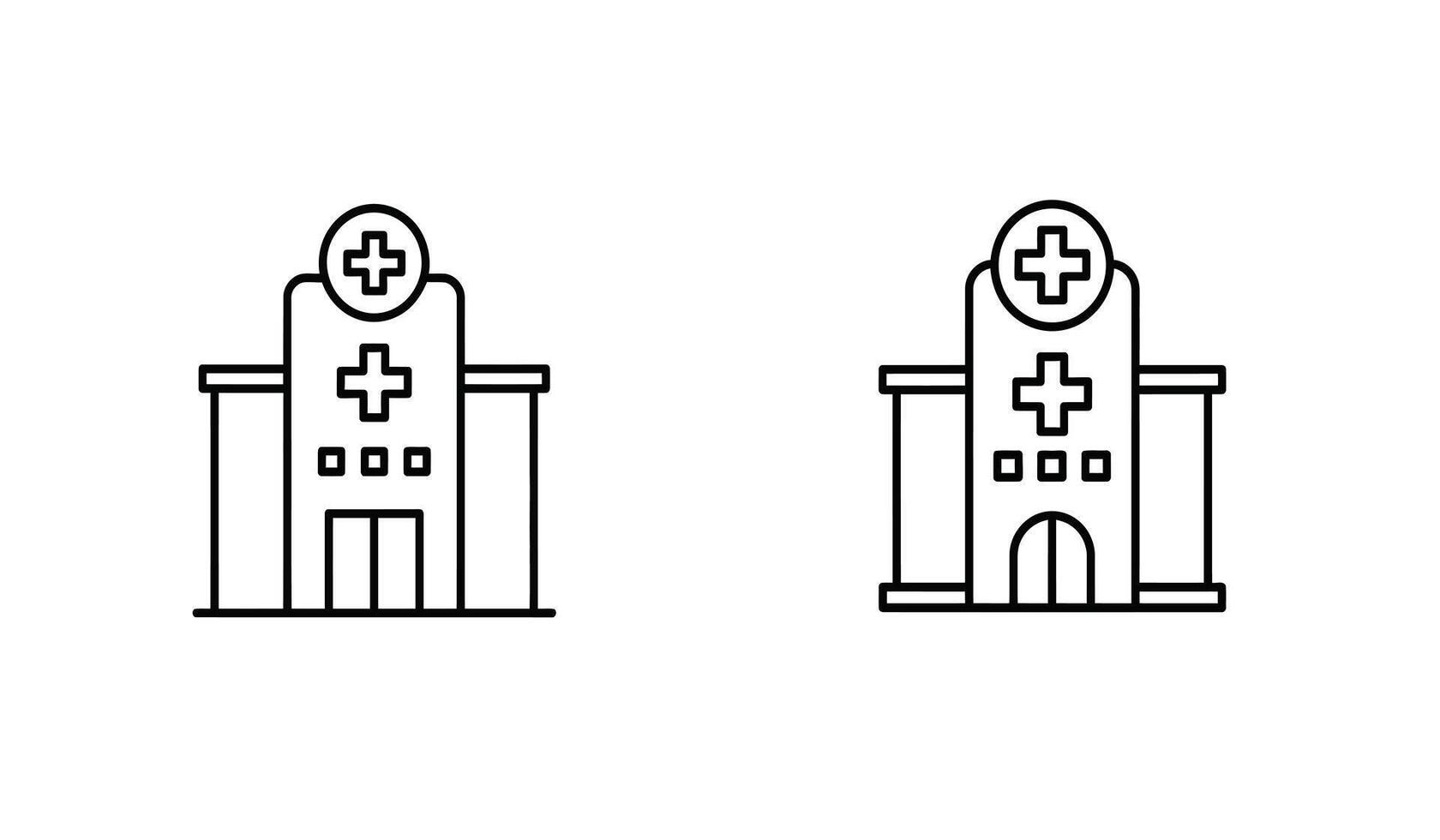 Two buildings with crosses on them vector