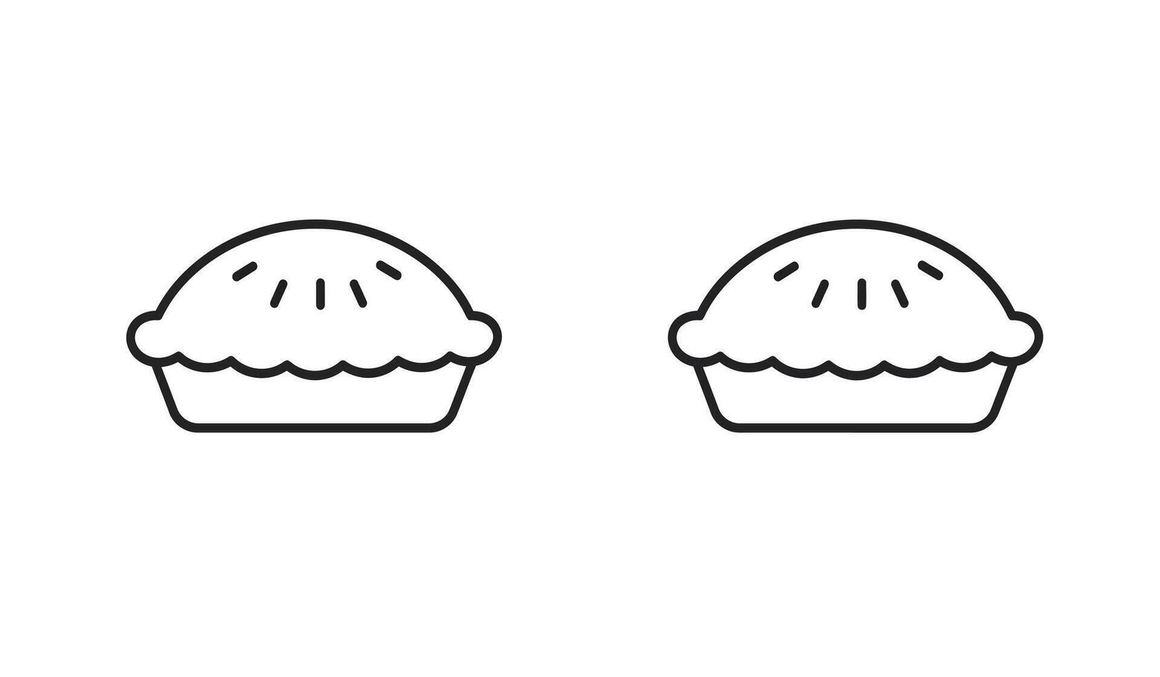 Two cupcakes are shown in a line drawing vector