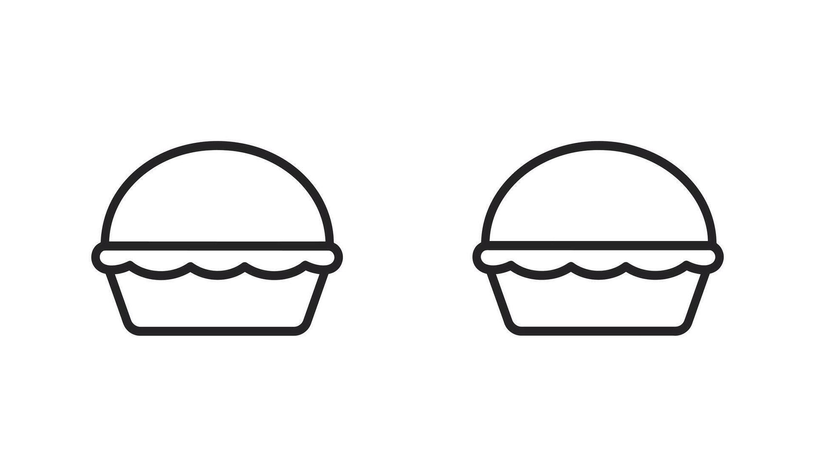 Two black and white icons of two cupcakes vector