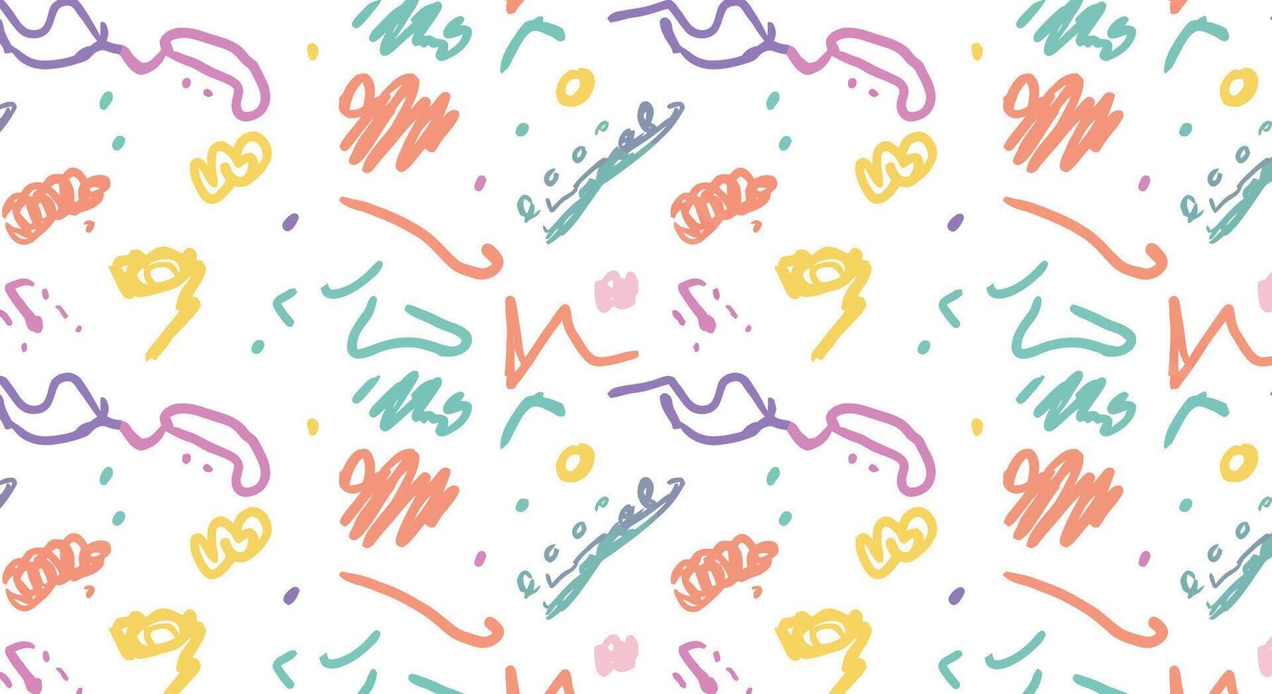 A colorful pattern with scribbles and scribbles vector