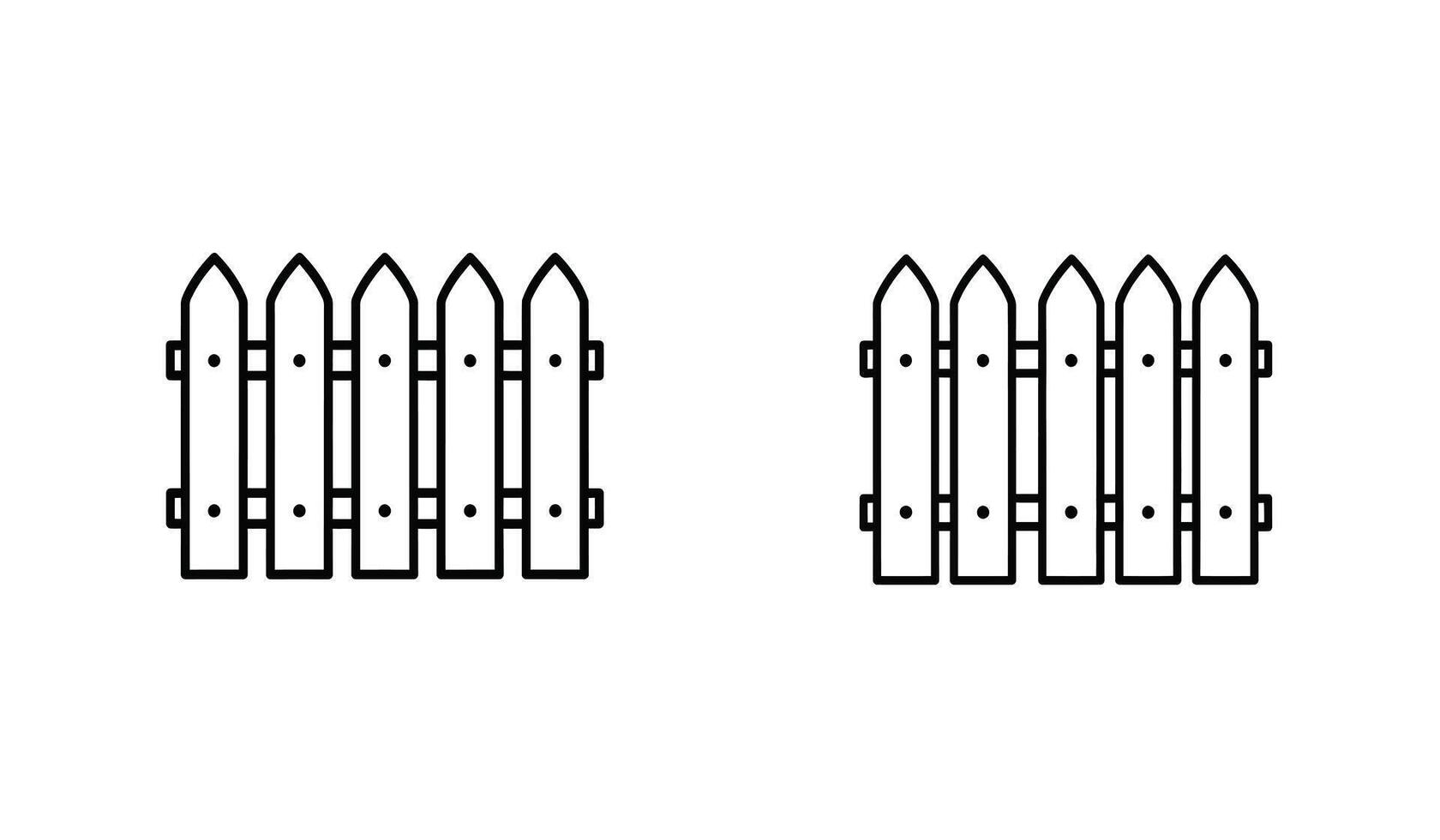 A set of two fence posts with different shapes vector