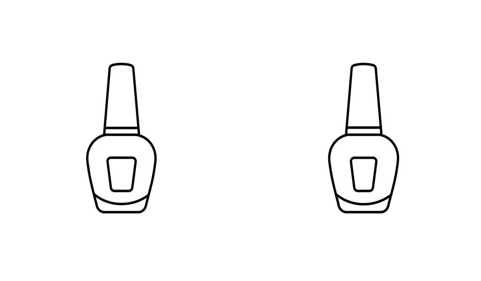 Two bottles of nail polish are shown in a line vector