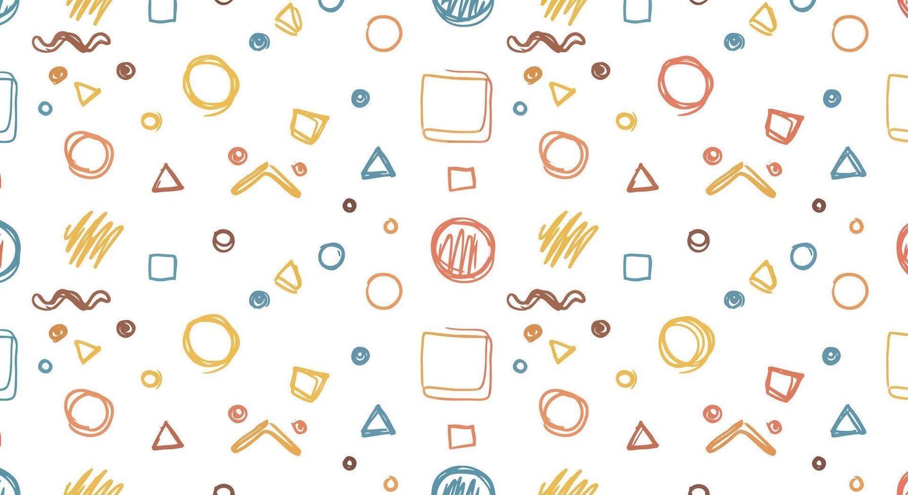 A colorful pattern with various shapes and shapes vector