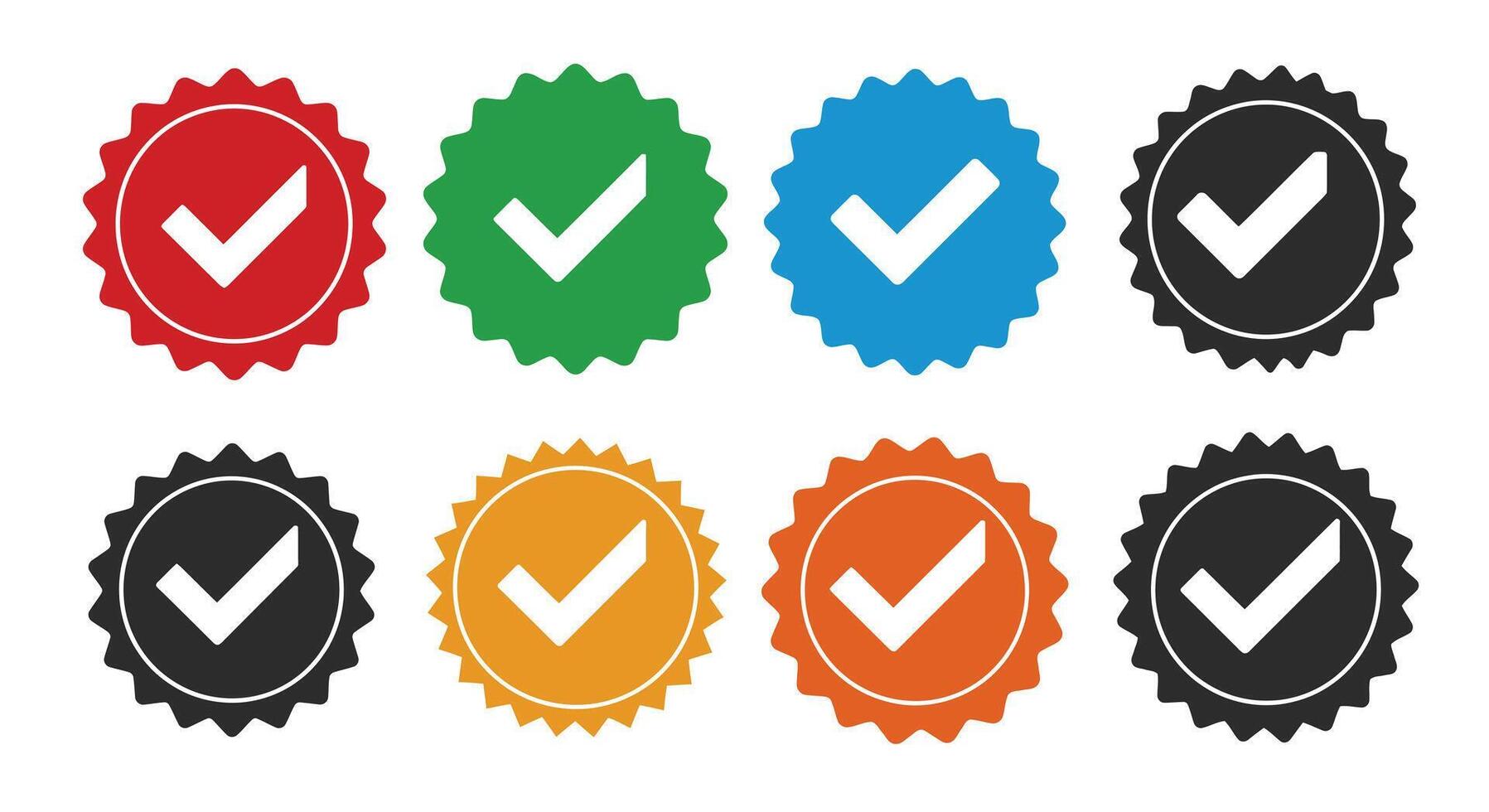 Set of Check marks - . check marks isolated. Approved stamp or medal. icon vector