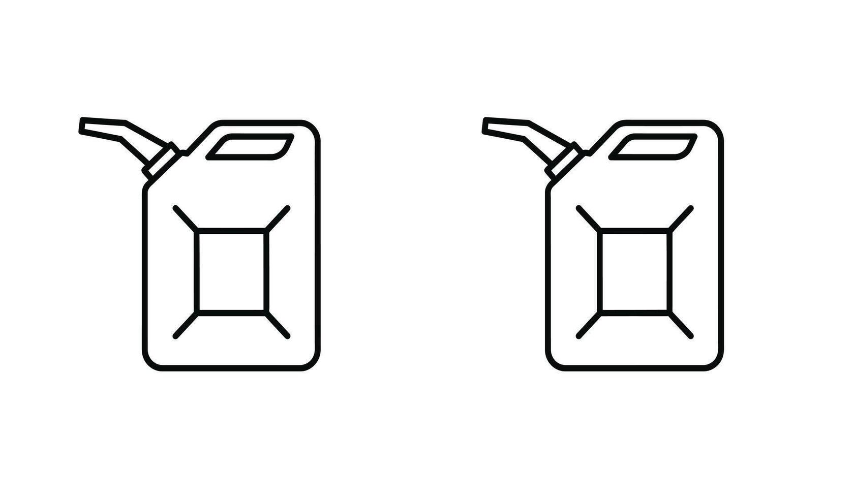 Two gas jugs are shown on a white background vector
