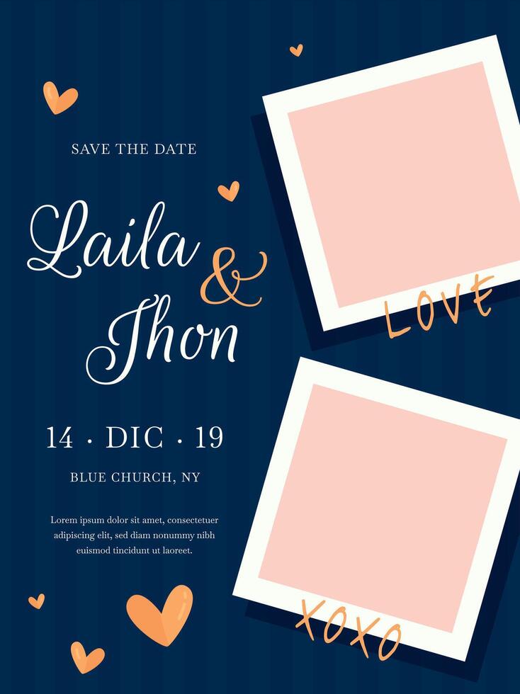 Elegant Couple Wedding Flyer Template, Romantic Marriage Invitation Card , Vintage Love Theme Design, Editable Celebration Poster Illustration vector