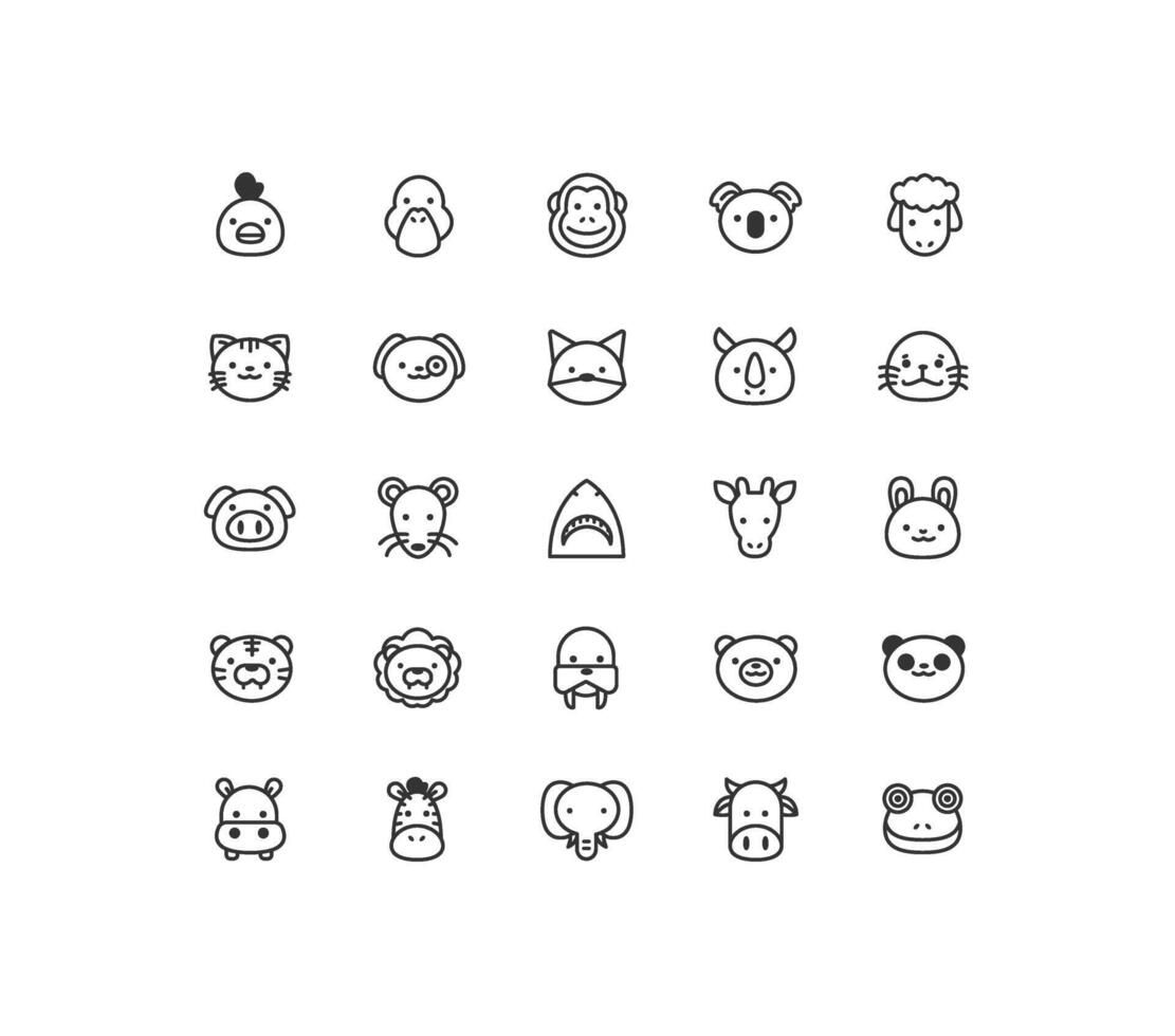 Minimalist Animal Silhouette Icons Flat Vect Art for Modern Design Projects vector
