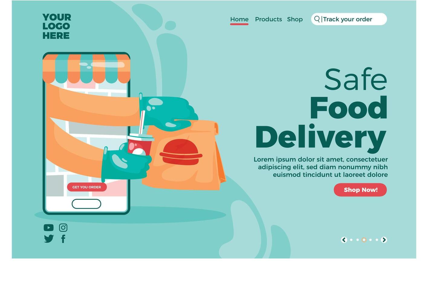 Food delivery service illustration vector