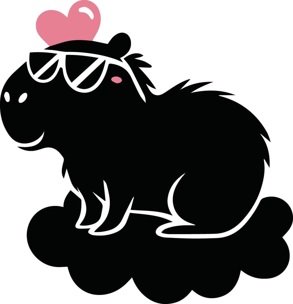 Capybara black silhouette illustration vector