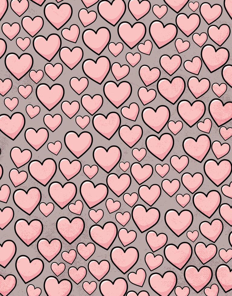 Cute Pink Heart Pattern on Soft Grunge Background vector