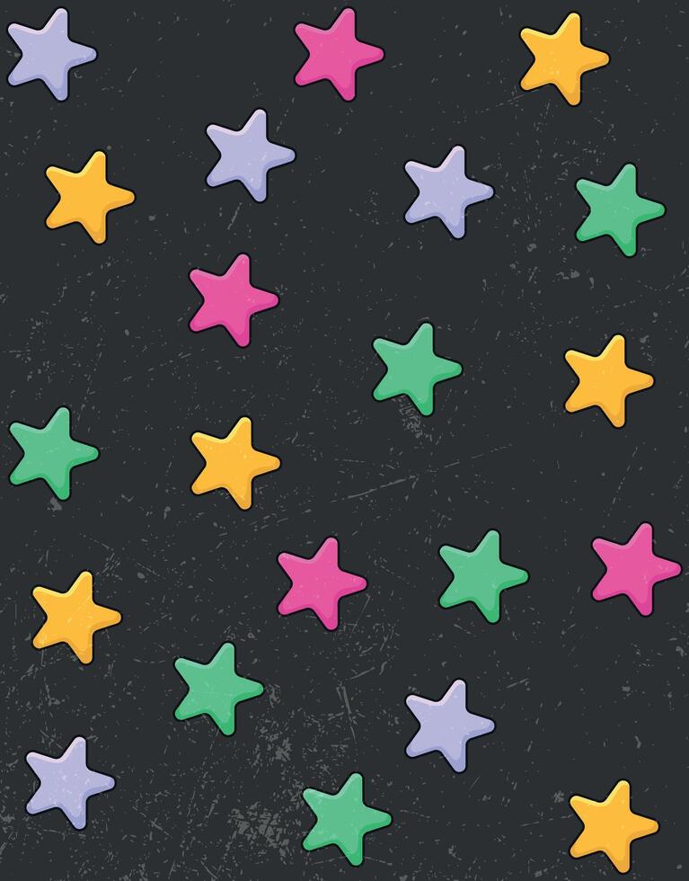 Colorful Stars on Distressed Dark Background vector