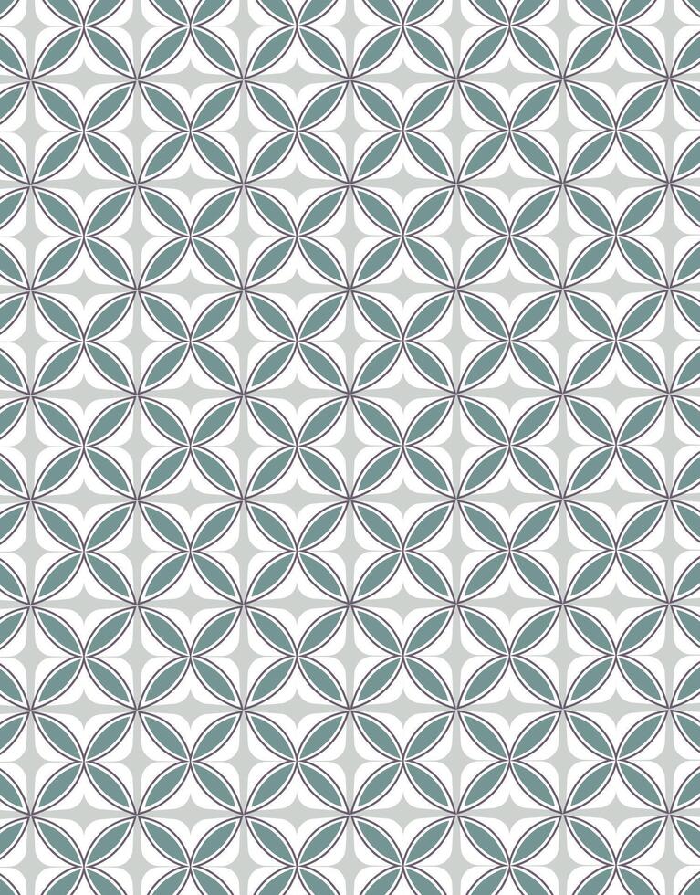 Geometric Floral Tile Pattern Design vector
