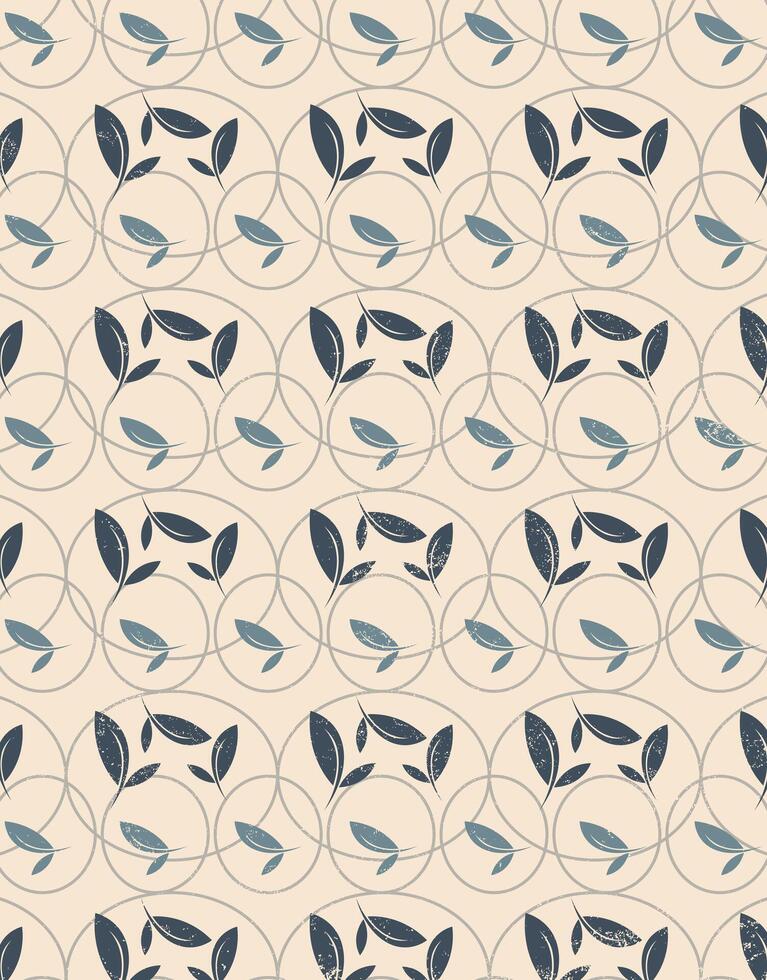 Circle Leaf Pattern Minimal Design vector