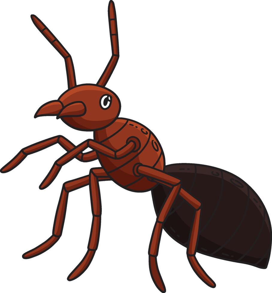 Cartoon ant character illustration vector