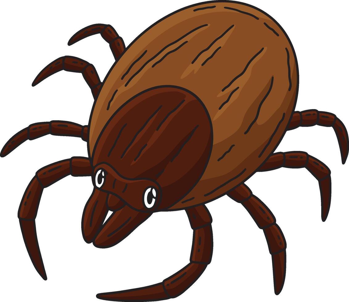 Insect Tick Animal Cartoon Colored Clipart vector