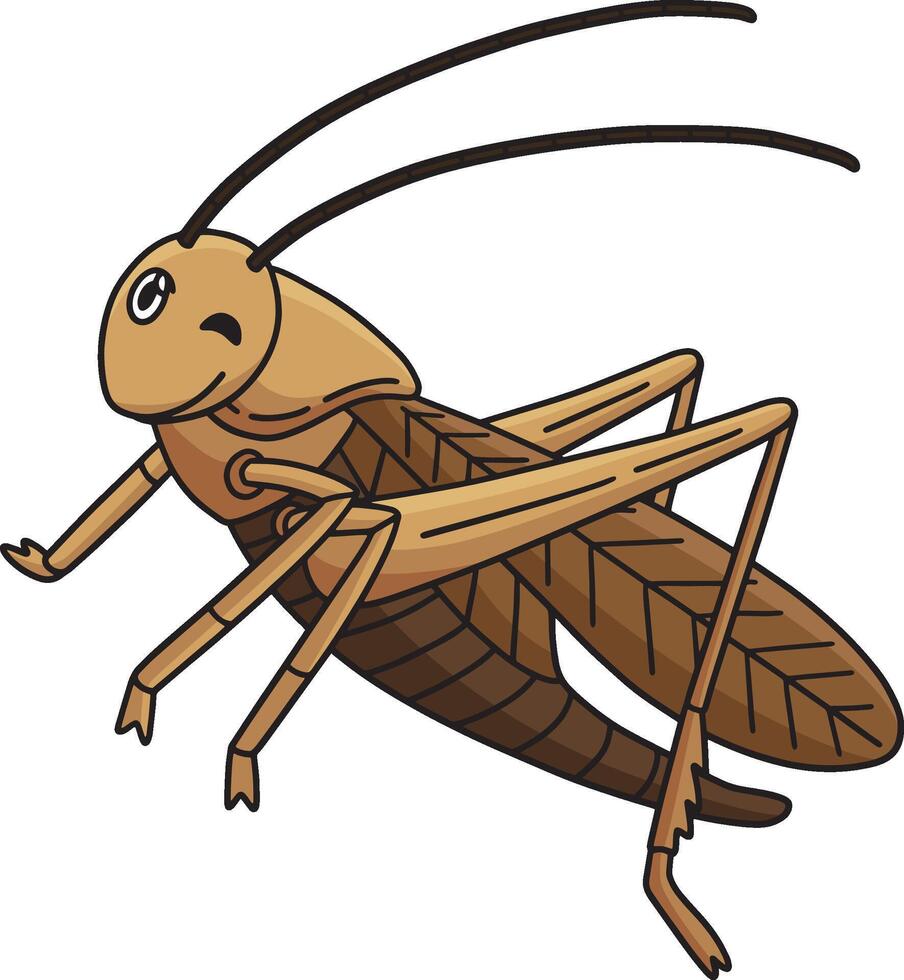 Insect Cricket Animal Cartoon Colored Clipart vector