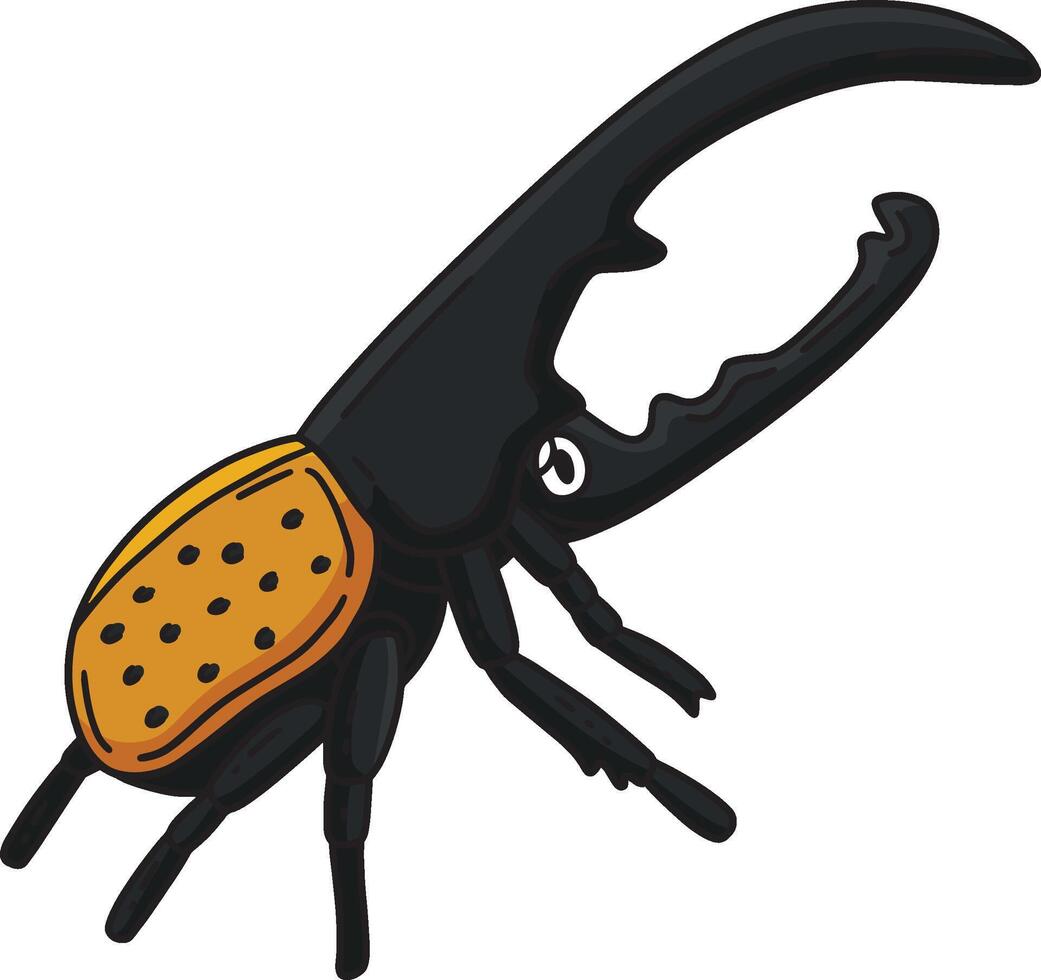 Insect Hercules Beetle Cartoon Colored Clipart vector