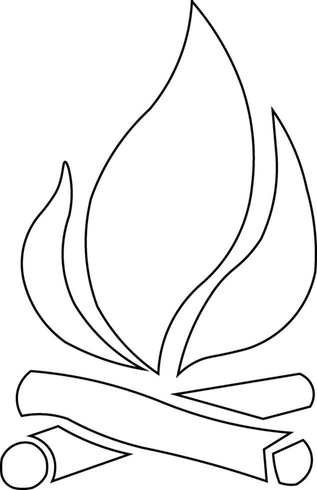 Campfire Log Line Art vector