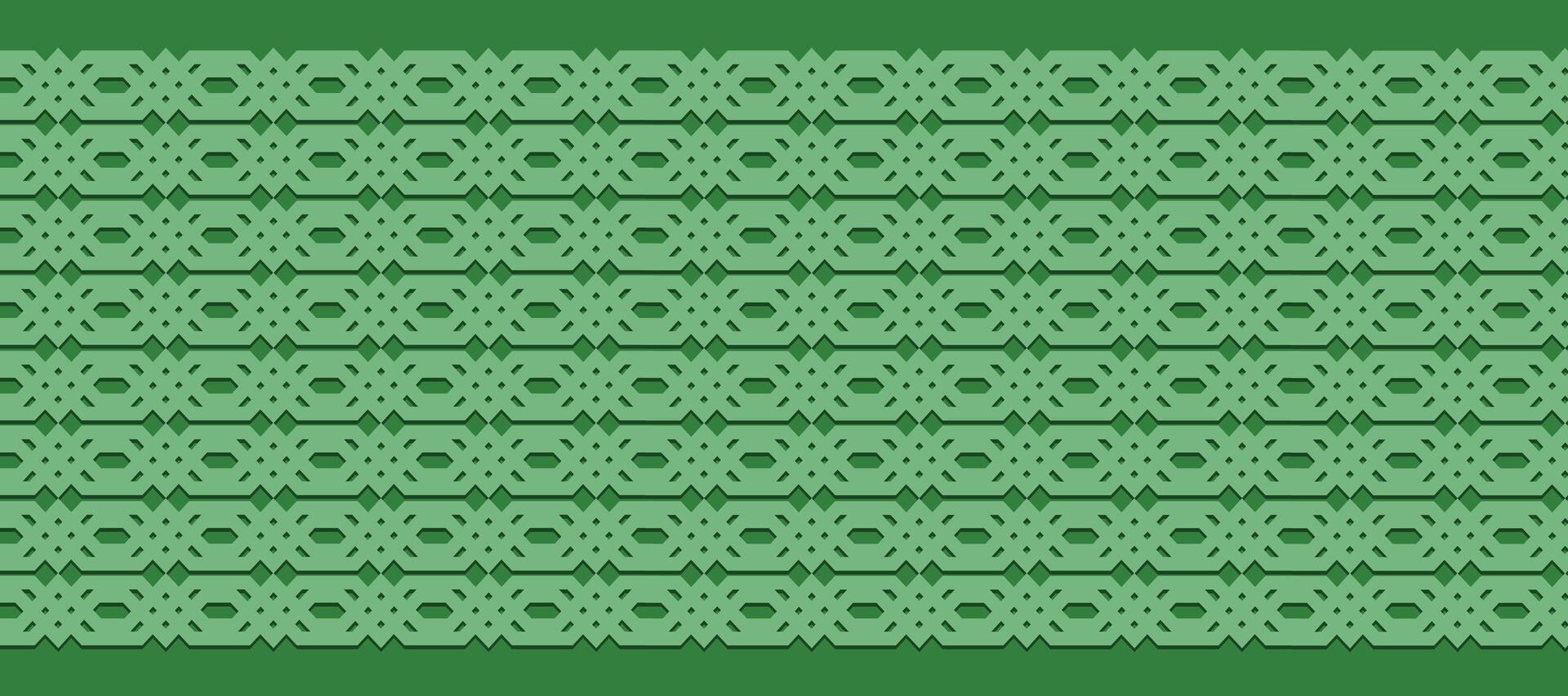 Green background and geometric pattern Arabic vector