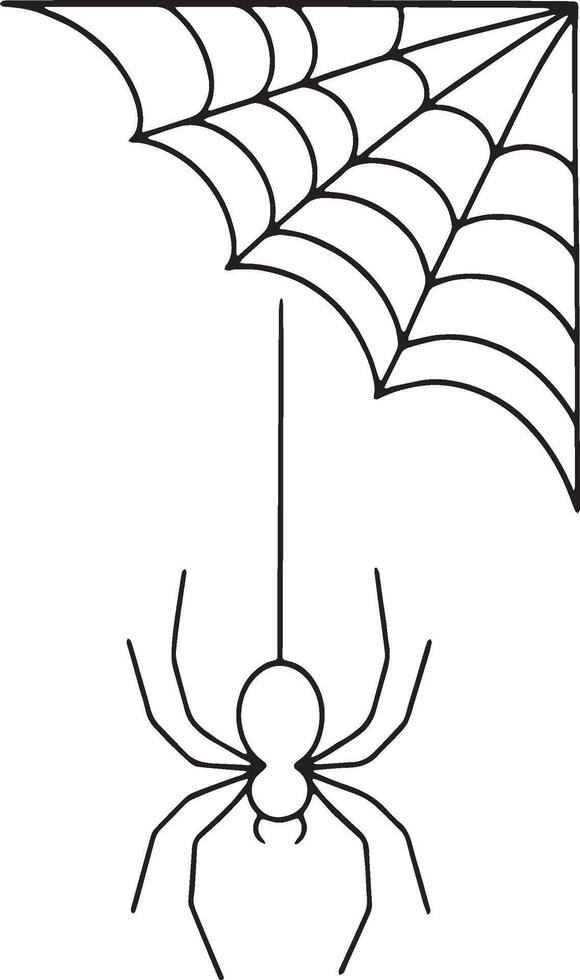 spider coloring pages for kids vector