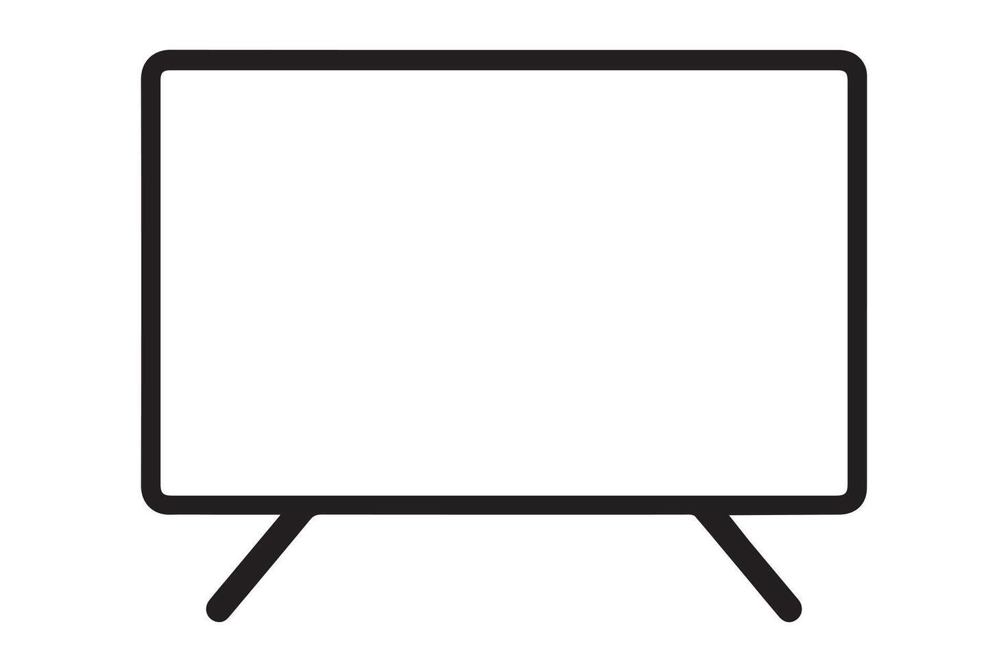 Illustration of a television with a blank white screen vector