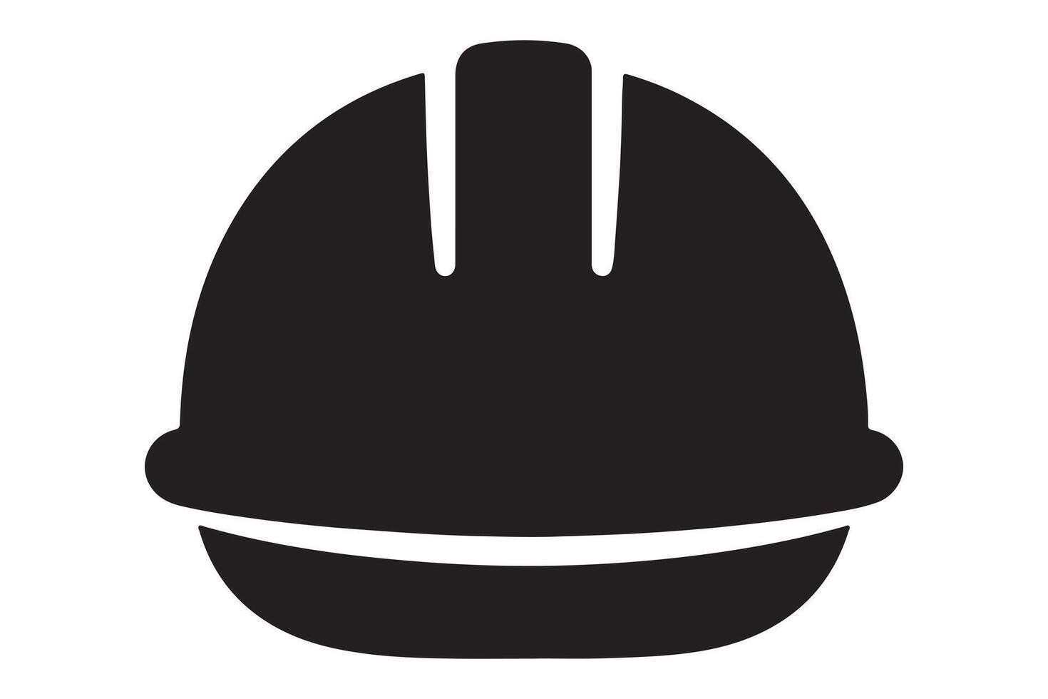 A black hard hat icon isolated on a white background vector