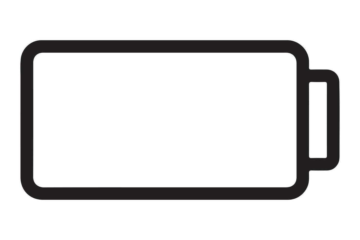 A simple black and white battery icon outline design vector