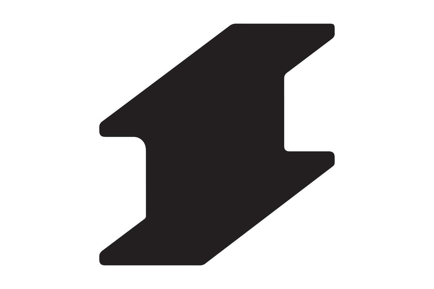 Isolated black shape with angled edges on white background vector