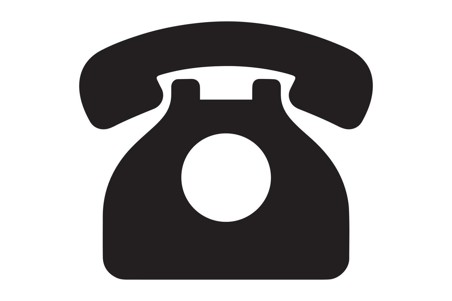 Isolated black silhouette of a vintage rotary telephone vector