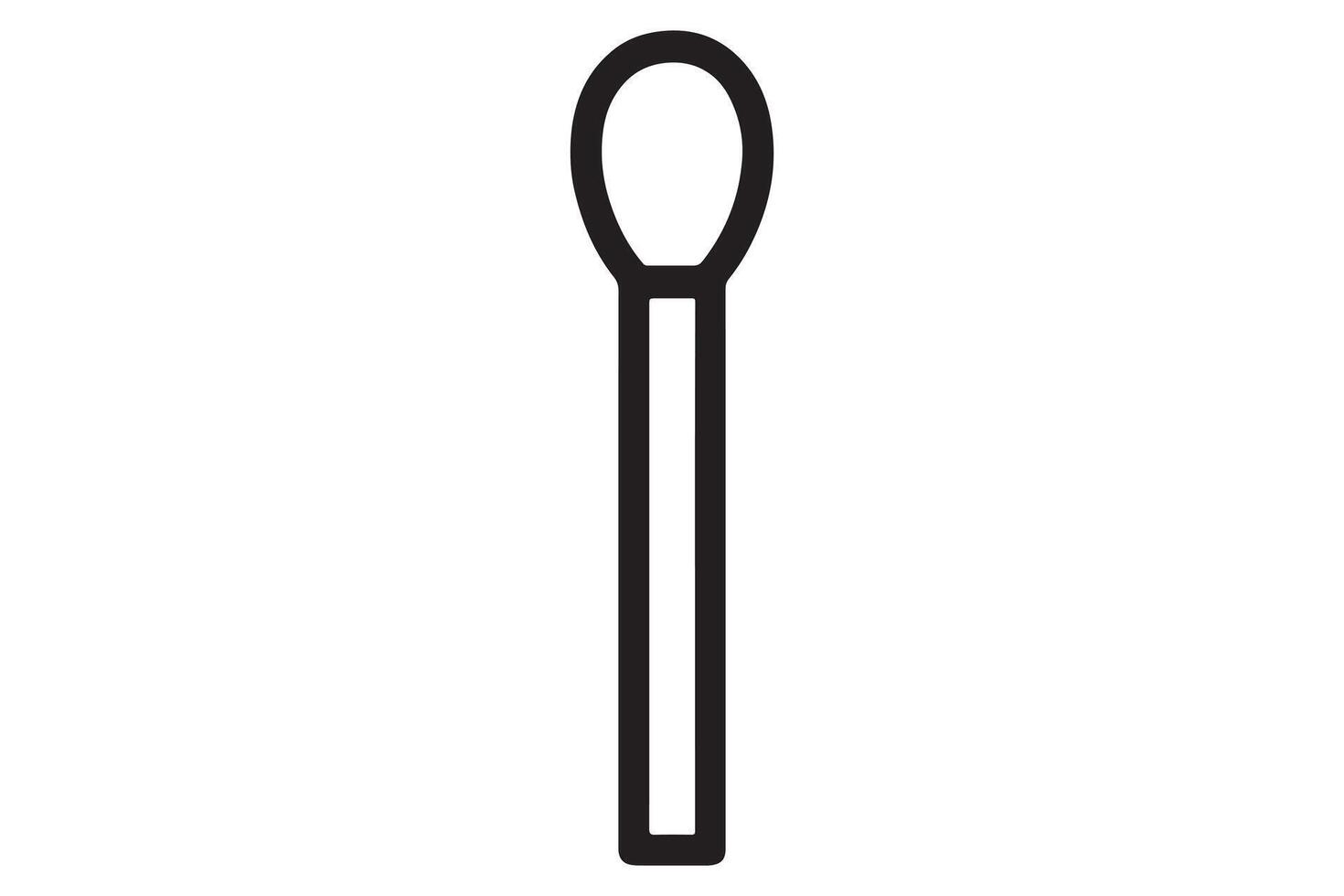 Simple black outline illustration of a single matchstick vector